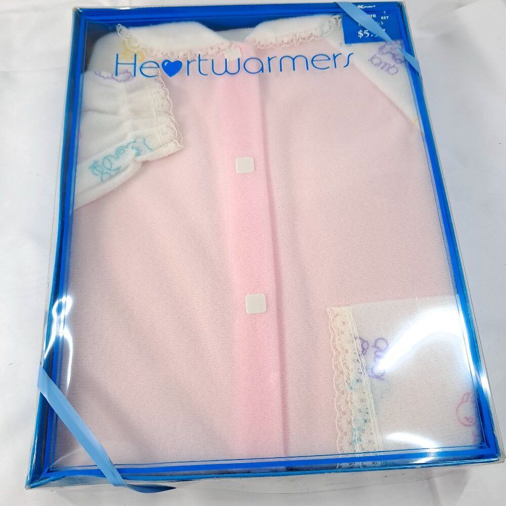 New Heartwarmers newborn pajama romper girls sz newborn‎ pink 80s 90s USA K-Mart